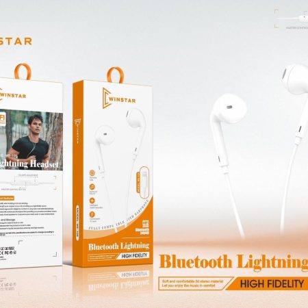 Écouteurs Winstar WE-105 Lightning blancs avec micro et contrôle de volume