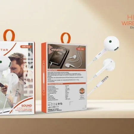Écouteurs filaire Winstar WE-102 Hi-Res Audio avec micro 3.5mm