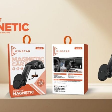 Support téléphone magnétique WINSTAR WR-12 pour voiture, rotation 270°, fixation grille