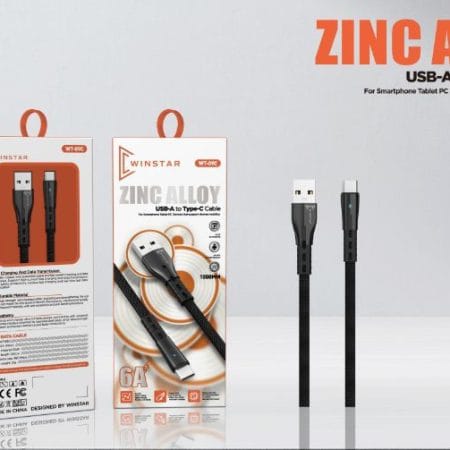 Câble de charge rapide Winstar WT-09C USB-C 6A en alliage de zinc