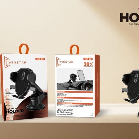 Support téléphone voiture WINSTAR WR-09 avec fixation grille et rotation 360°