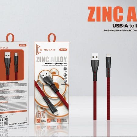 Câble Lightning Winstar WT-09i rouge 6A en alliage de zinc