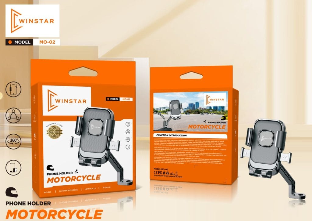 Support Téléphone Moto Winstar MO-02 – Universel Auto-Lock 360°