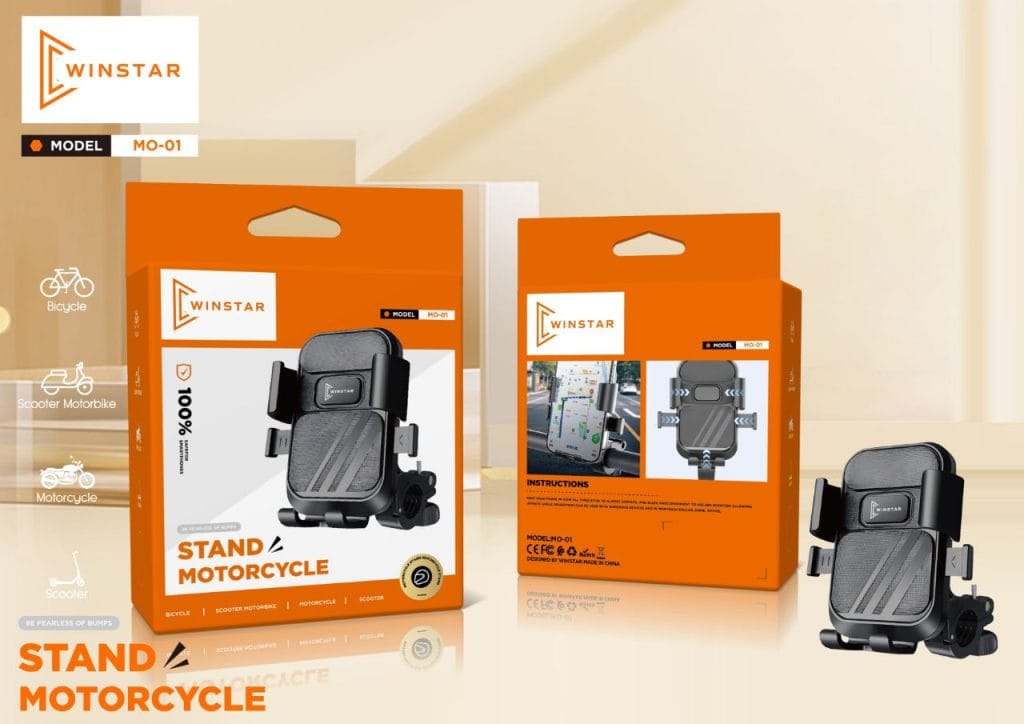 Support Téléphone Moto Winstar MO-01 – Universel 360° Anti-chocs